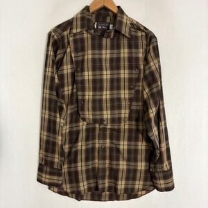 Vtg Panhandle Slim USA Made Western Bib Shirt Mens Size 16 (L) Pearl Snap Rodeo